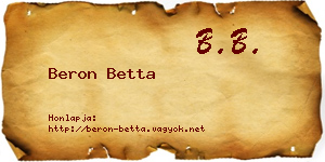 Beron Betta névjegykártya